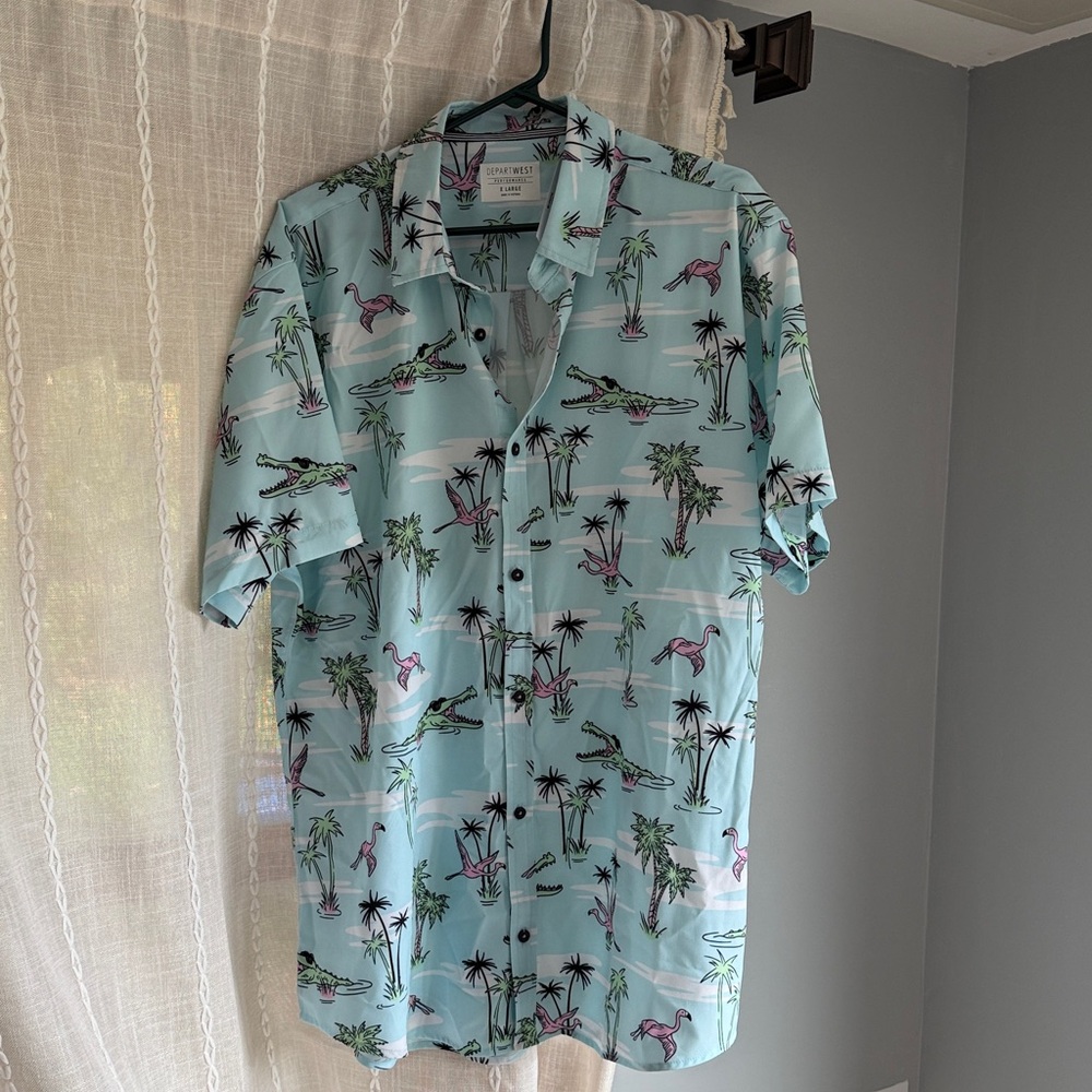 Tropical Print Short Sleeve Shirt